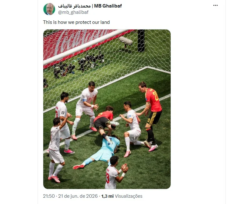 Governo do Irã usa defesaça na Copa como metáfora da guerra contra os EUA: 'É assim que protegemos nossa terra'