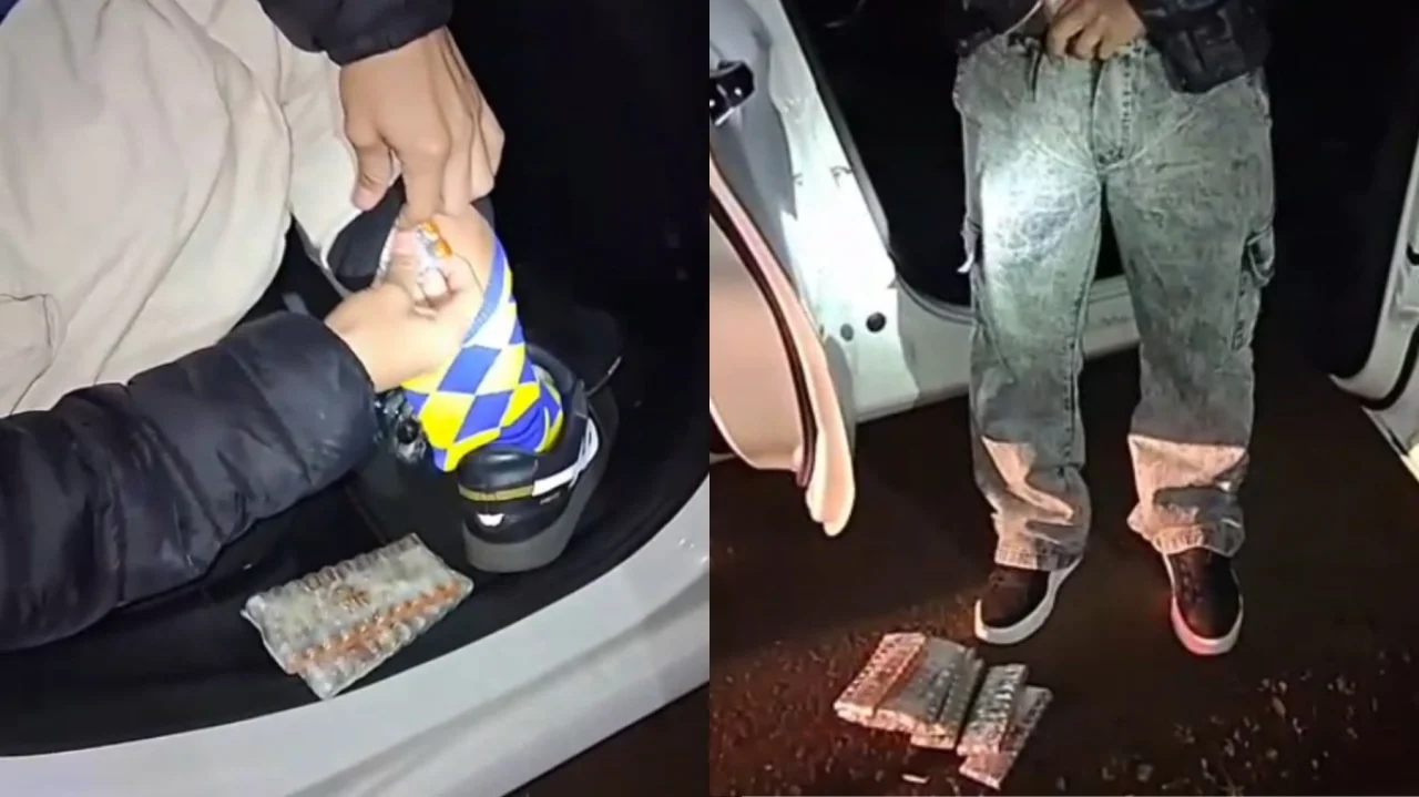 VIDEO: Father, sons and nephew arrested with weight-loss drugs hidden in socks and underwear in Paraná