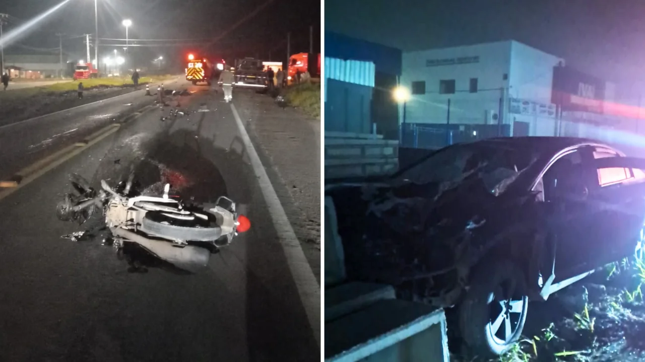 Primos morrem após terem moto atingida por carro e caminhão em rodovia do Paraná