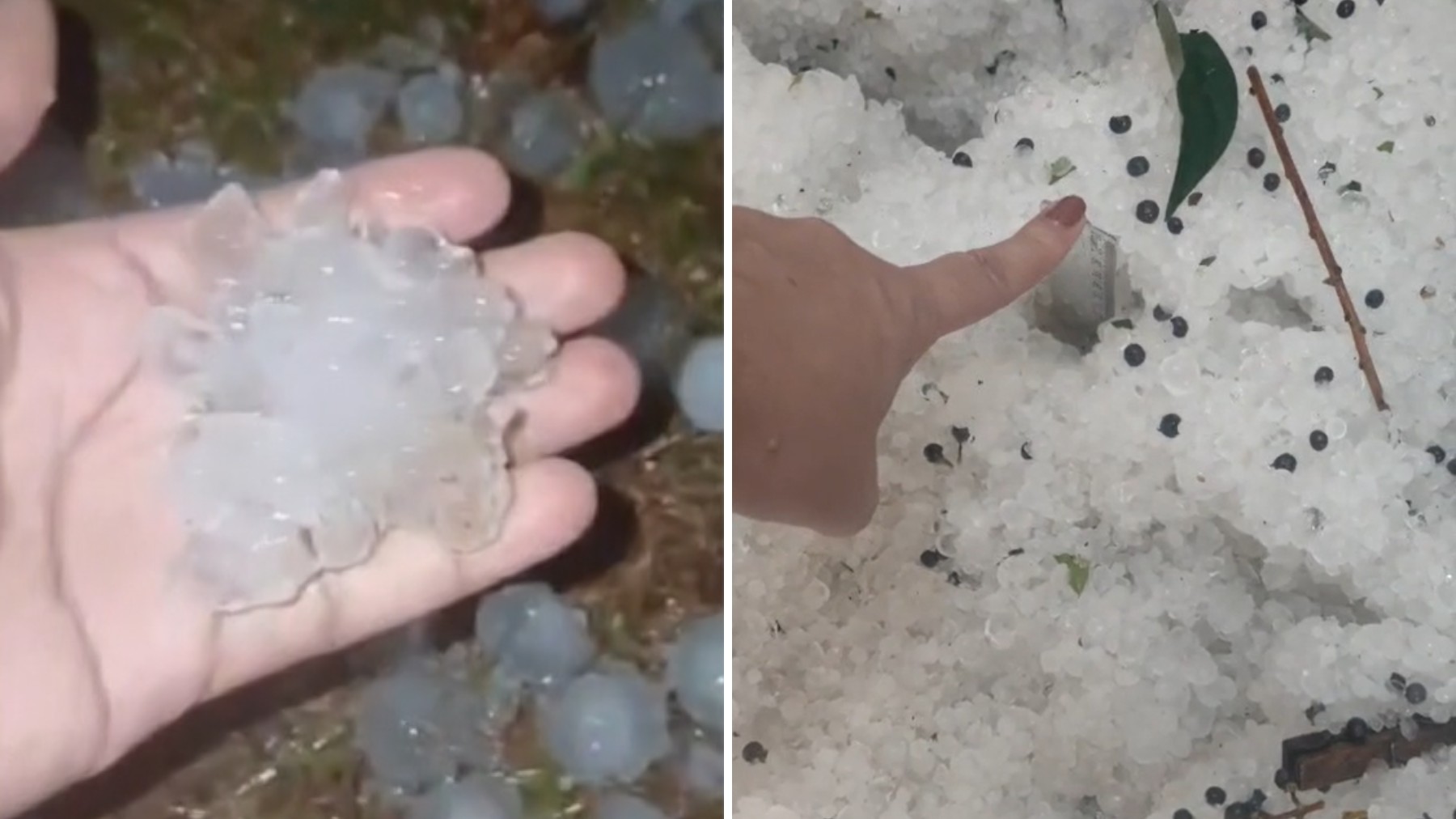 VÍDEO: Paraná tem chuvas de granizo com pedras do tamanho de ovos e camadas de gelo de 30 cm de altura