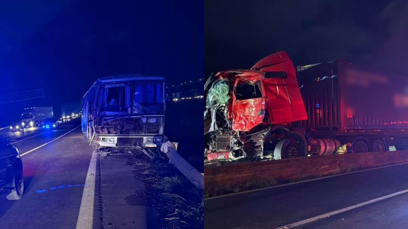 'Entrada repentina' de caminhão em rodovia do Paraná causa sequência de acidentes com ônibus e dois carros, diz PRF
